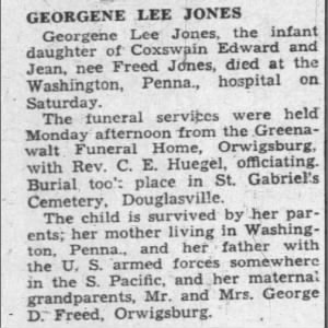 Obituary for GEORGENE LEE JONES